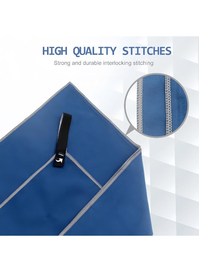 Quick Dry Camping Towel, Microfiber Travel Towel 3 Size at 1 Pack,Fast Drying Towel Set for Camping, Beach, Gym, Sports, Yoga & Swimming Pool, Navy Blue - Image 4